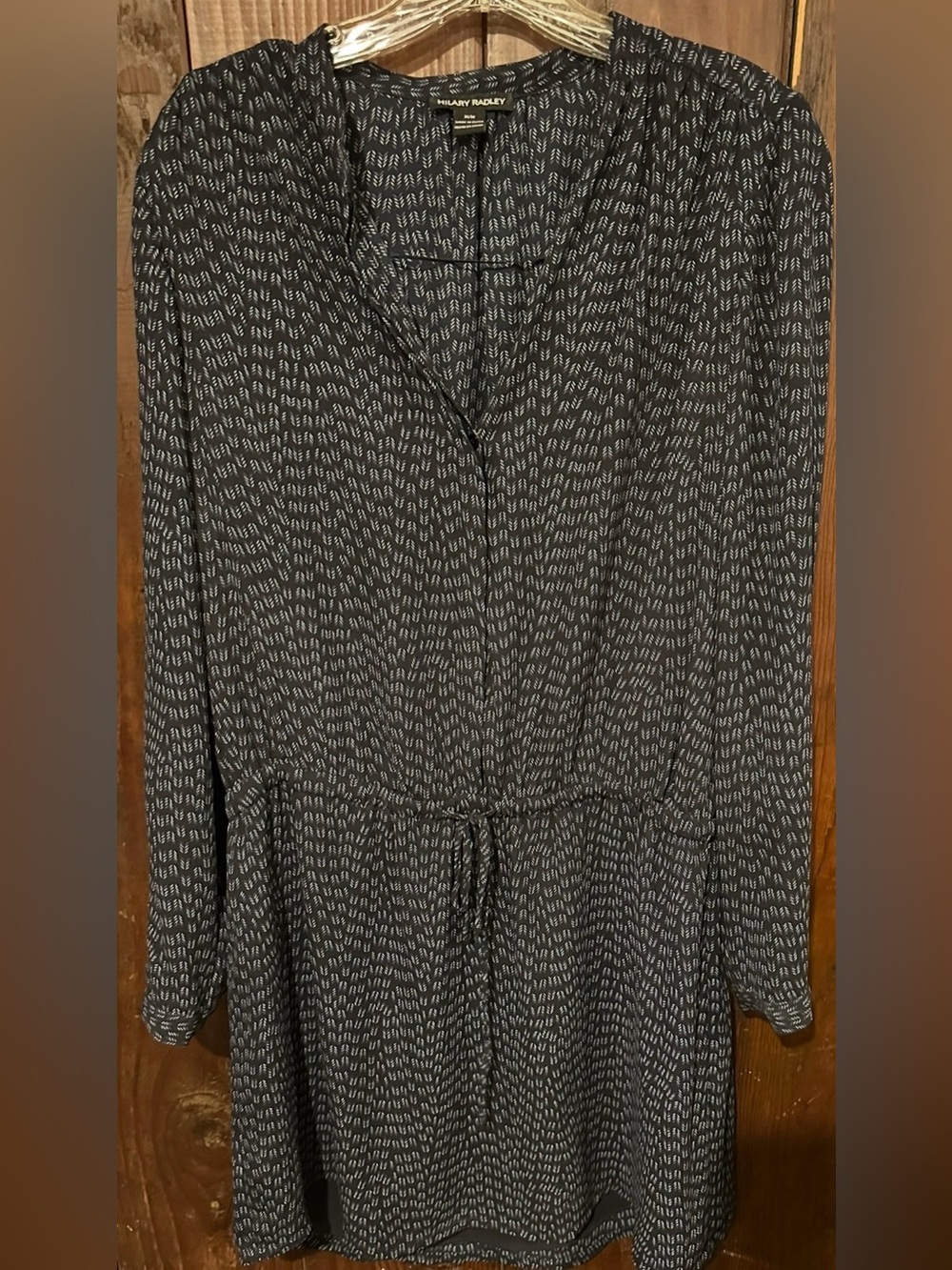 Like NEW! Hilary Radley M Herringbone Long-Sleeve Drawstring Dress Gorgeous